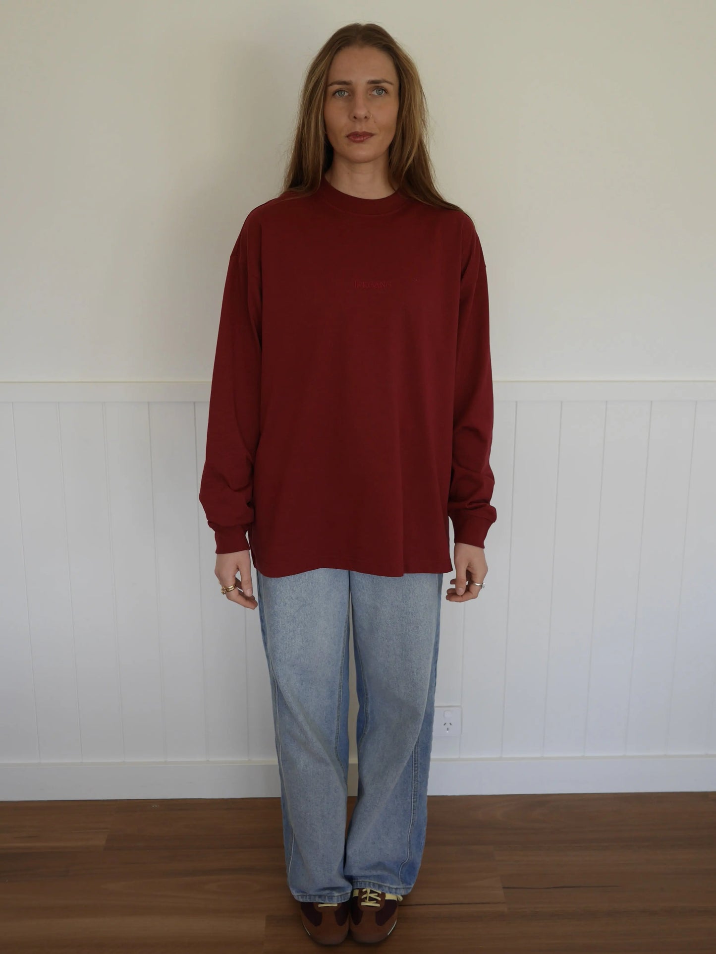 Maroon Oversized Long-sleeve IRRGANG