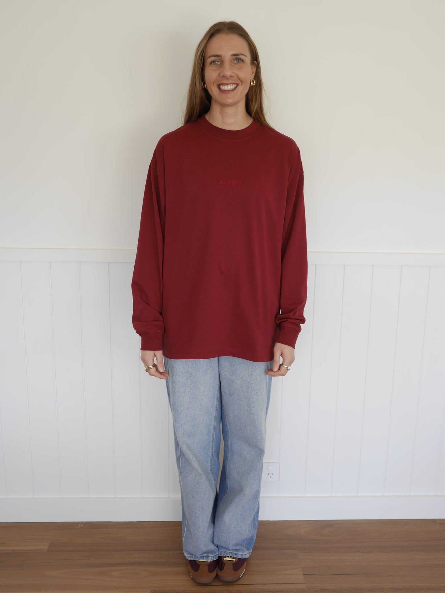 Maroon Oversized Long-sleeve