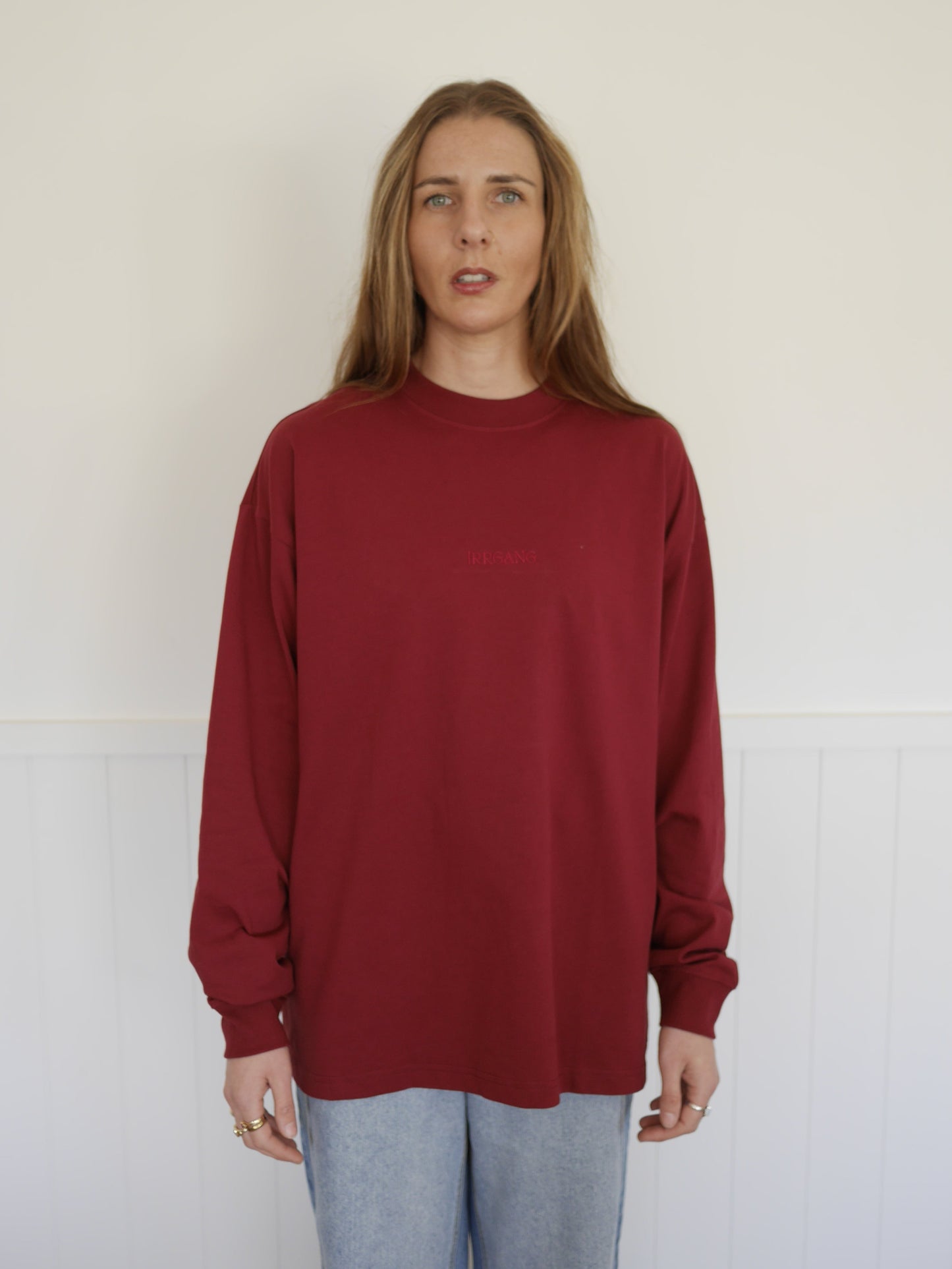 Maroon Oversized Long-sleeve