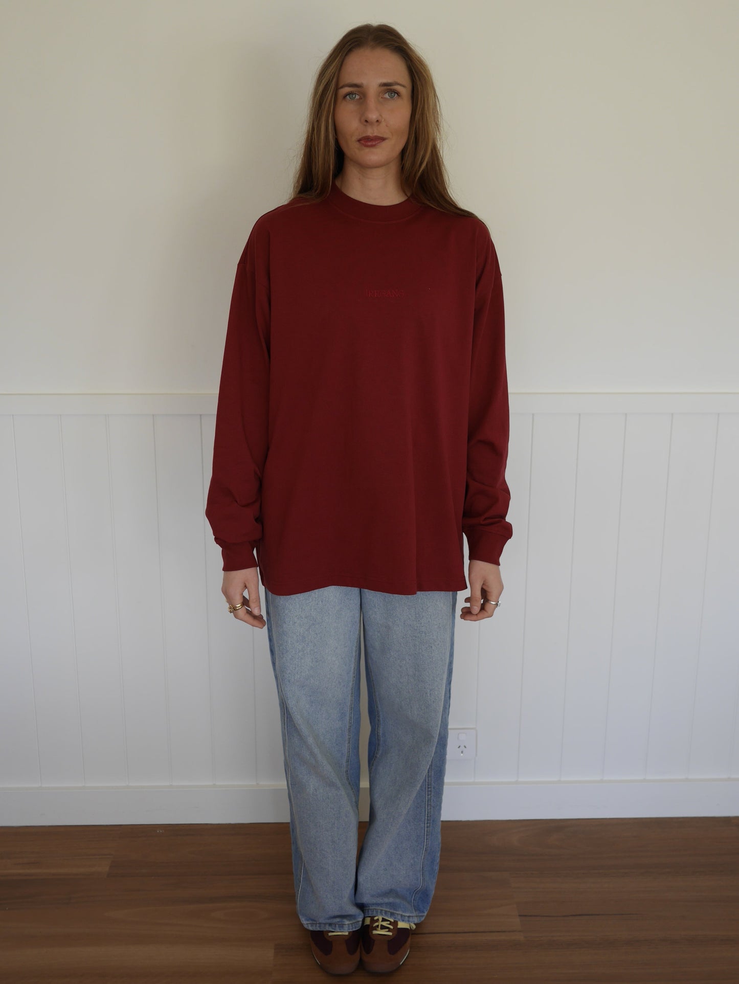 Maroon Oversized Long-sleeve