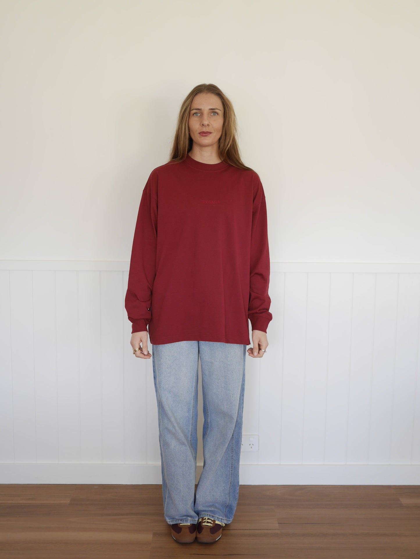 Maroon Oversized Long-sleeve