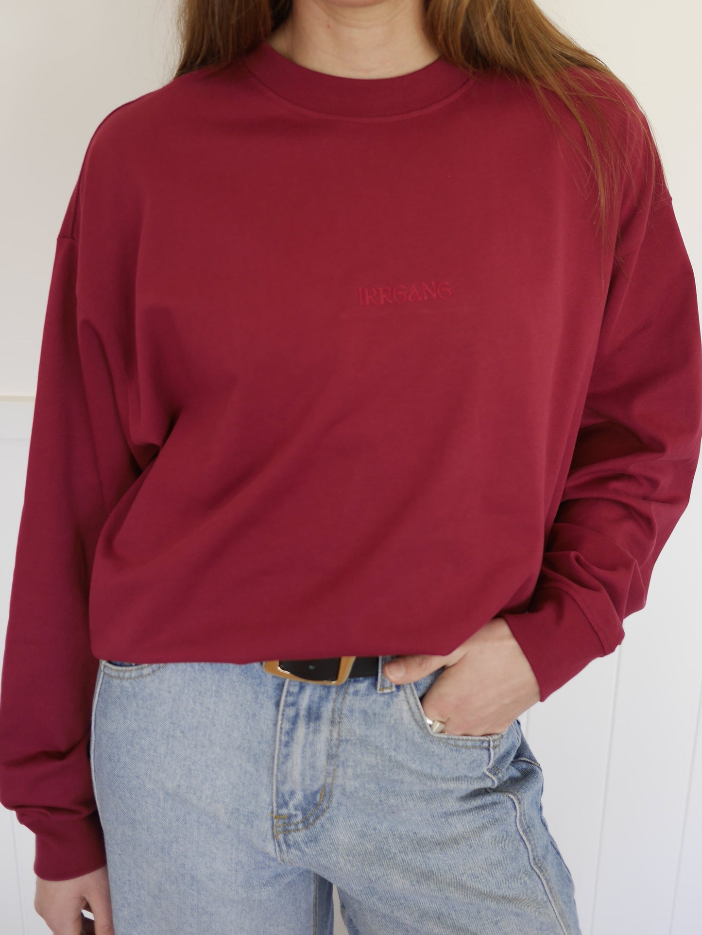 Maroon Oversized Long-sleeve