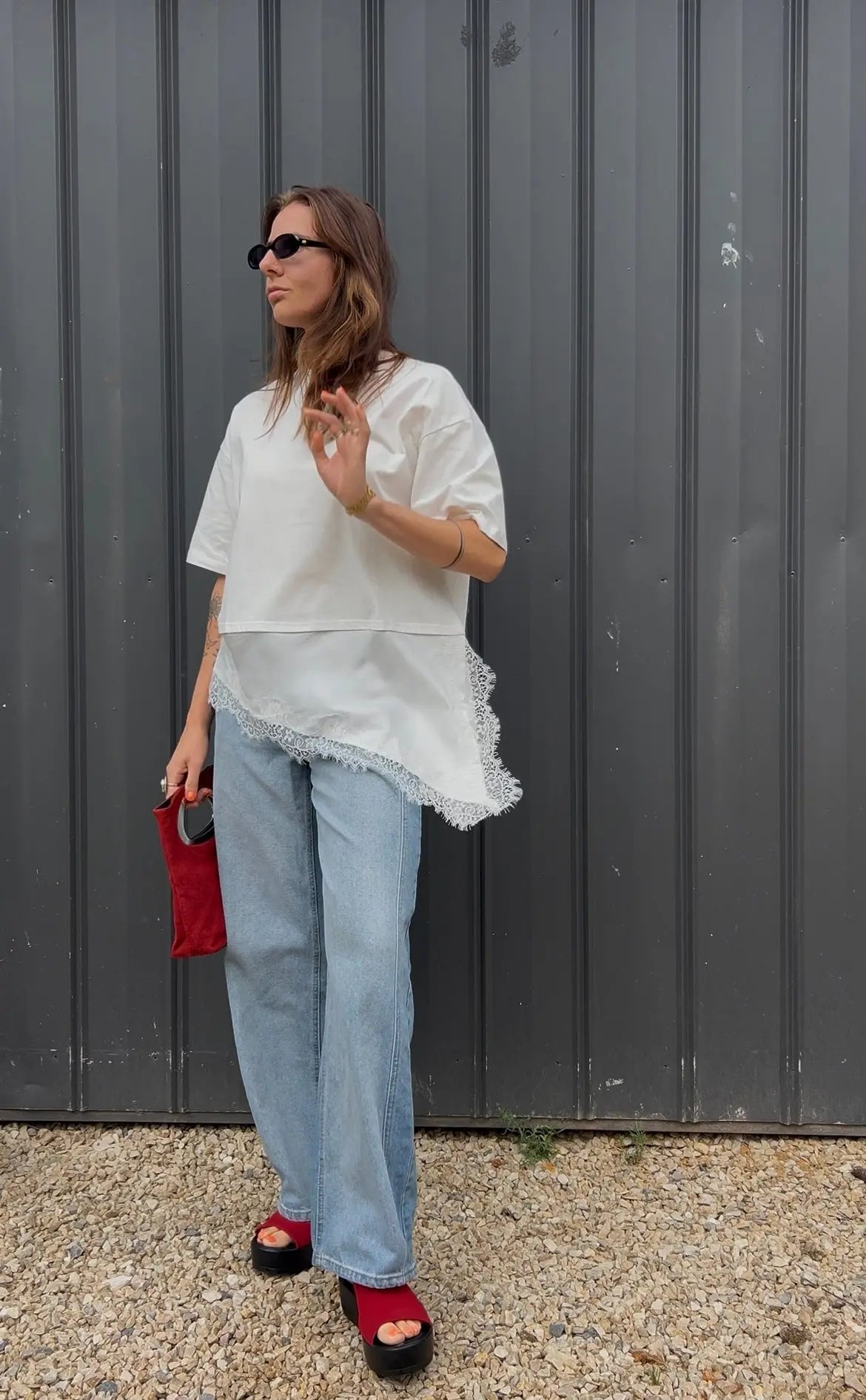 Bonnie White Lace Tee IRRGANG