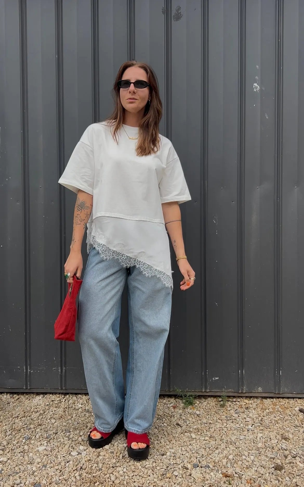 Bonnie White Lace Tee IRRGANG