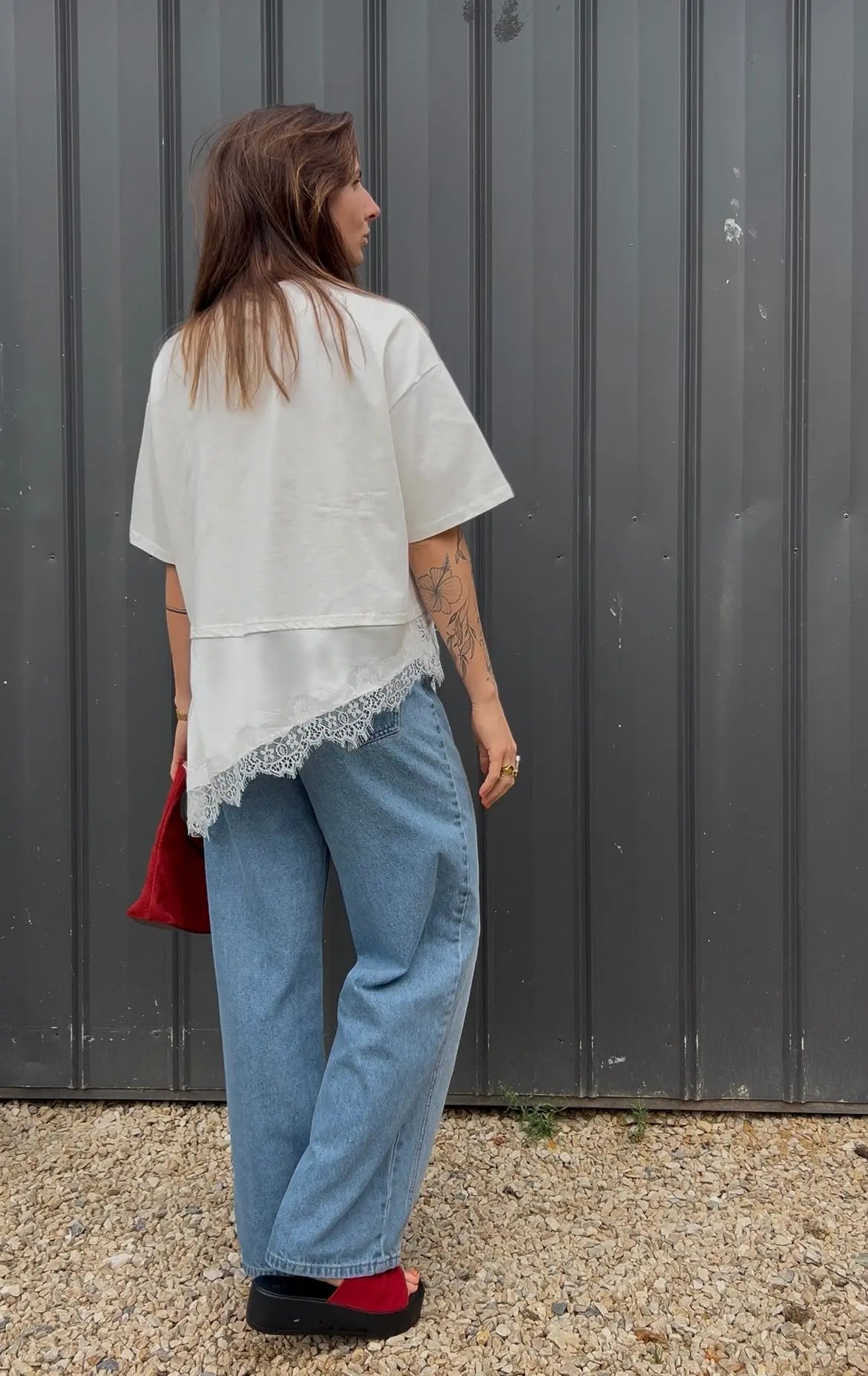 Bonnie White Lace Tee IRRGANG