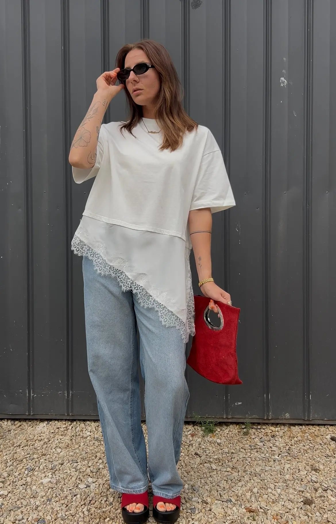 Bonnie White Lace Tee IRRGANG