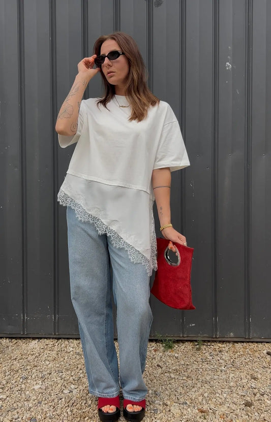Bonnie White Lace Tee IRRGANG
