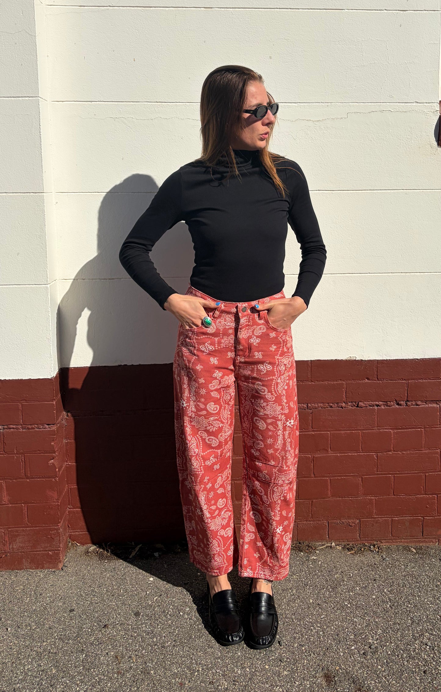 Paisley Barrel Jean in Rust