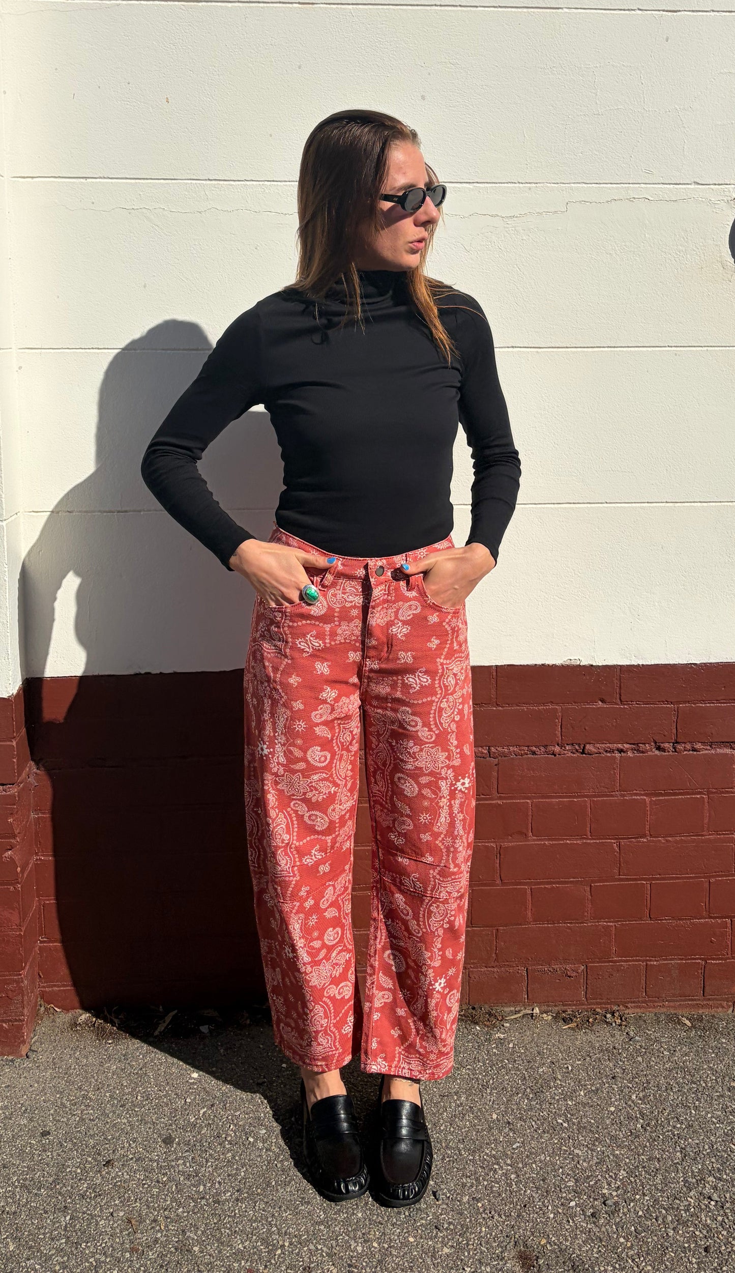 Paisley Barrel Jean in Rust