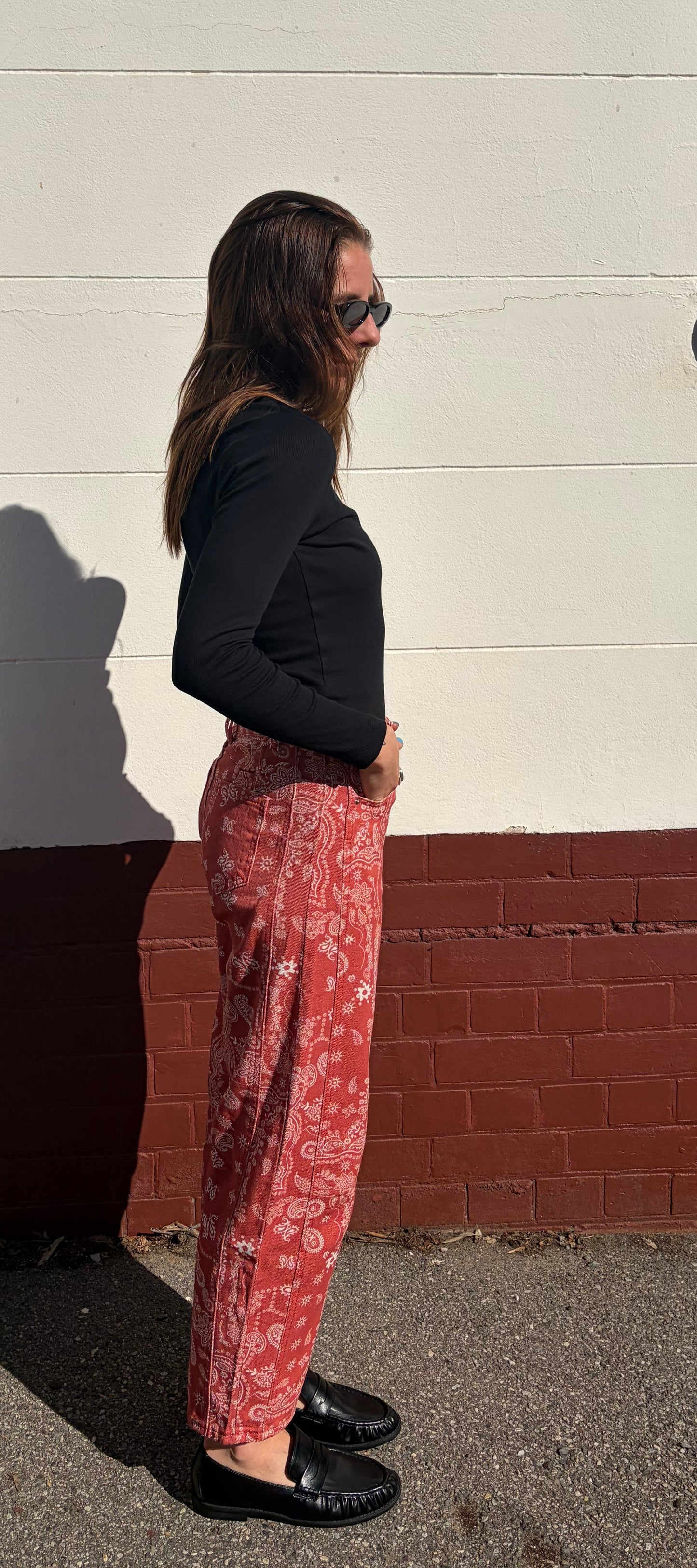 Paisley Barrel Jean in Rust